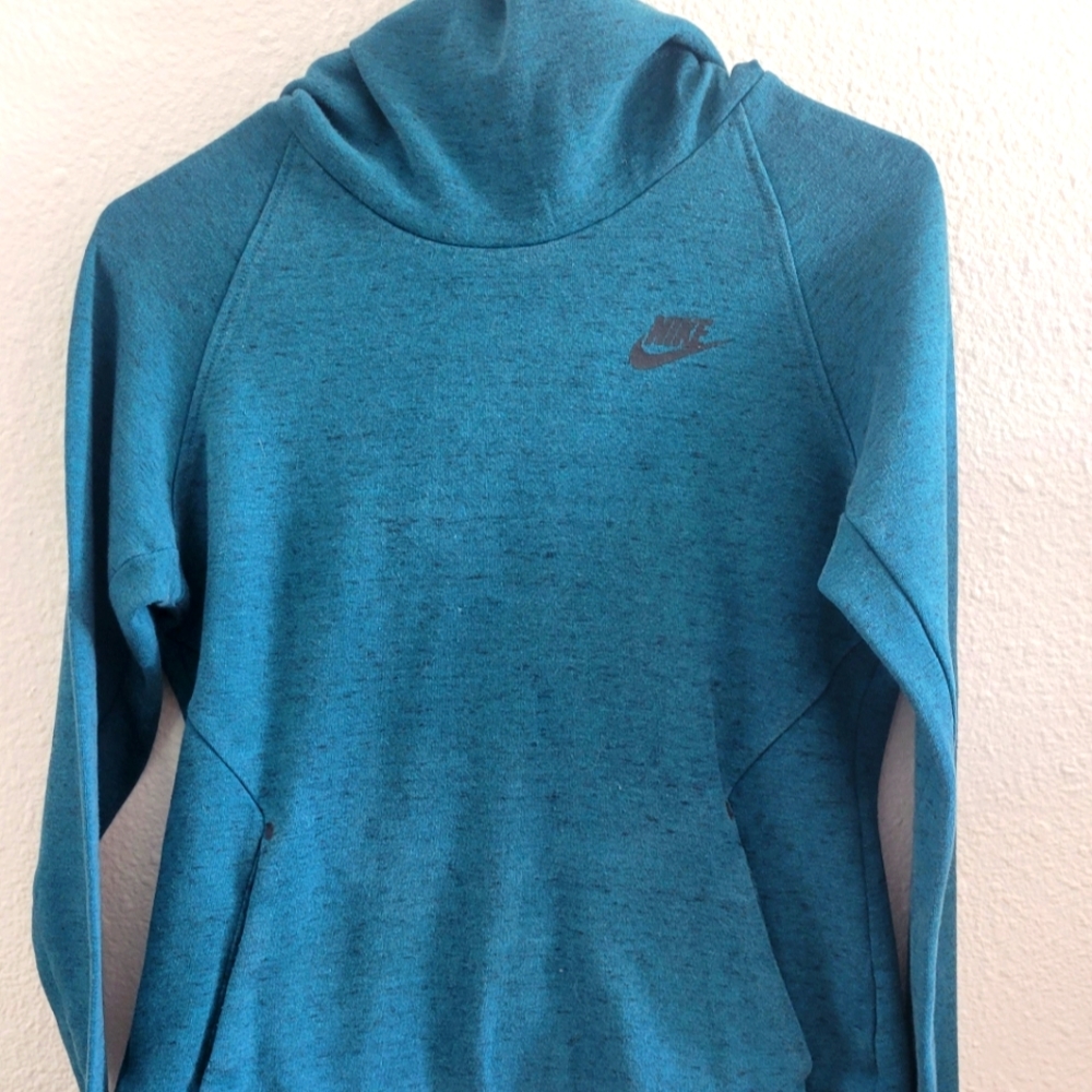 Nike, teal green, cowl-neck, hoodie, medium